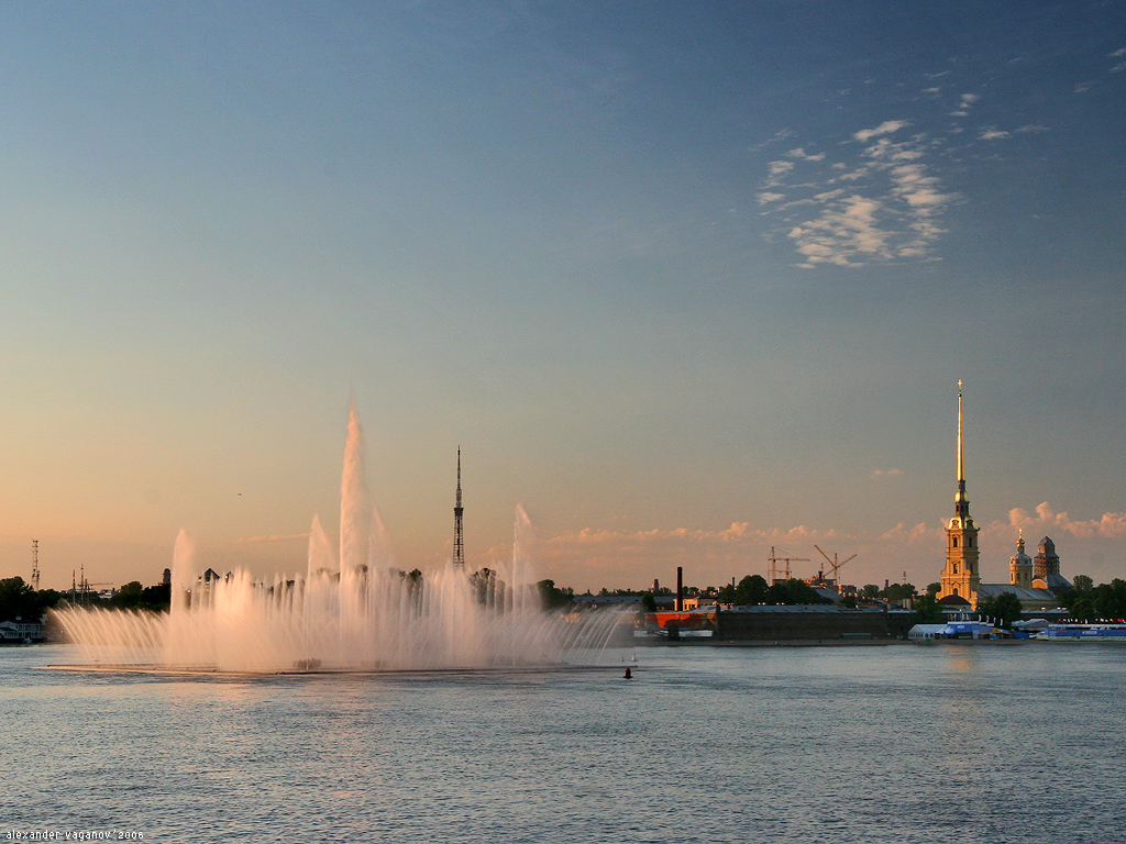 The fountain in Neva river